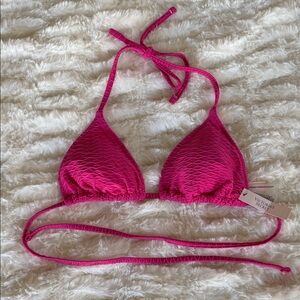 Victoria's Secret Bright Pink Textured Triangle Bikini Top